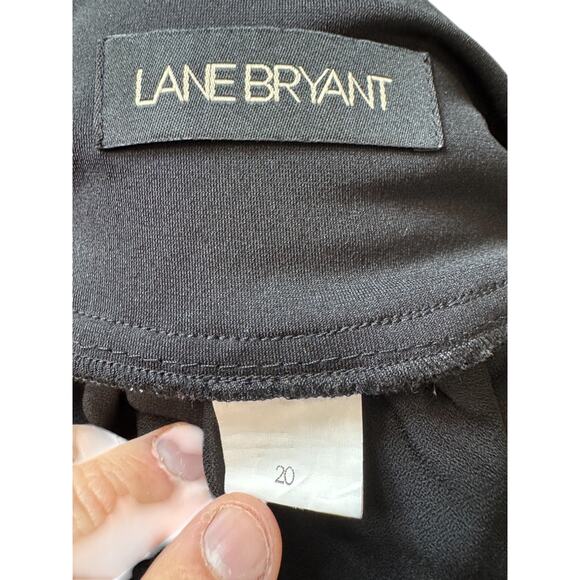 Lane Bryant Women's 20 Black White Polka Dot Flare Knee Length Skirt Stretch - Picture 3 of 7